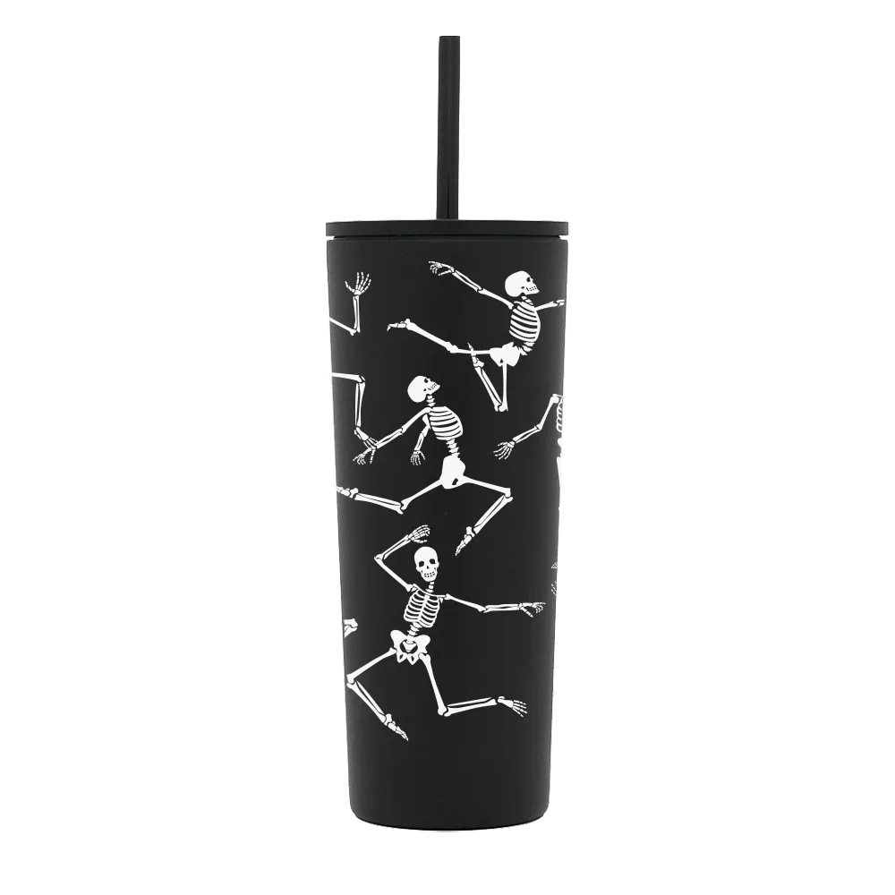 Simple Modern 24 oz Classic Tumbler in Black with Dancing Bones wrap