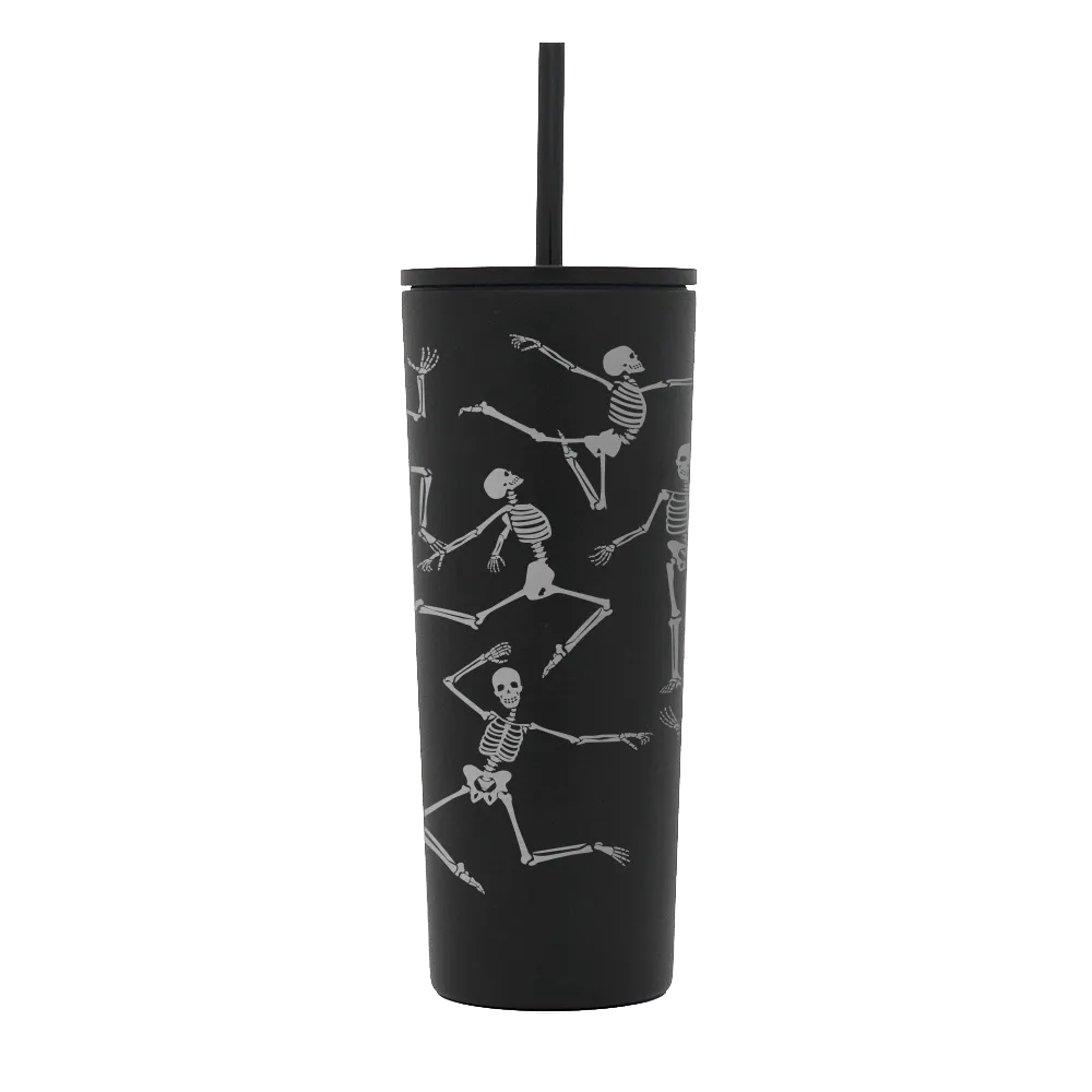 Simple Modern 24 oz Classic Tumbler in Black with Dancing Bones wrap