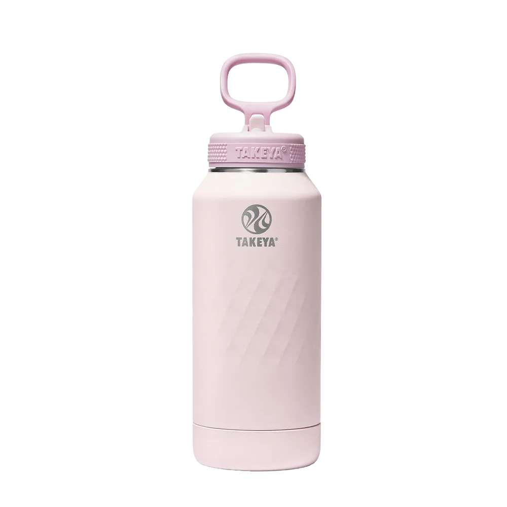Takeya Sport Water Bottle with Straw Lid 32 oz Peony