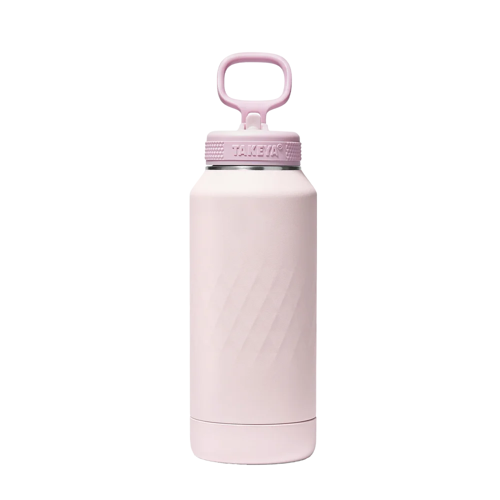 Takeya Sport Water Bottle with Straw Lid 32 oz Peony