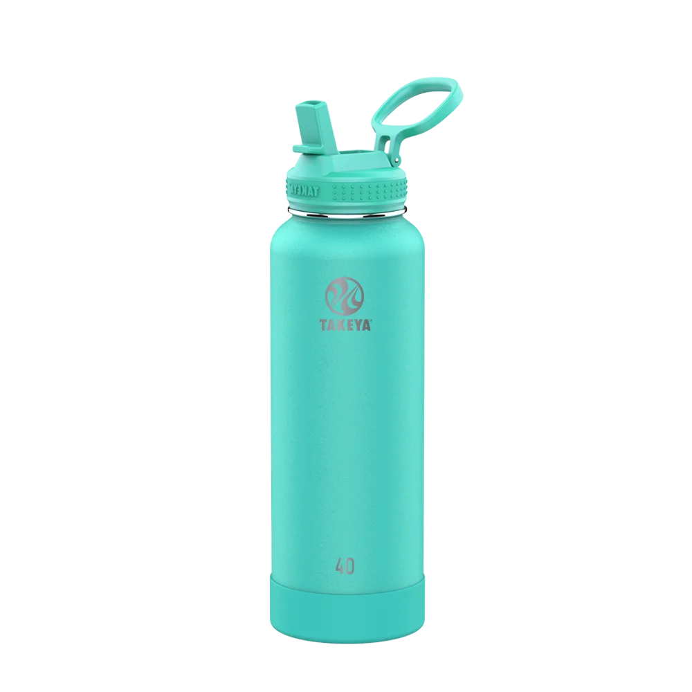 Takeya Actives Water Bottle Straw Lid 40 oz Teal