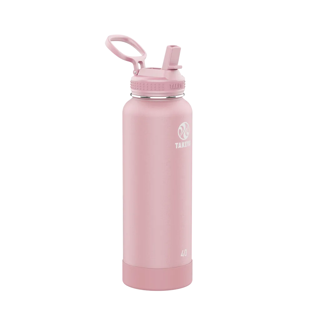 Takeya Actives Water Bottle Straw Lid 40 oz Blush