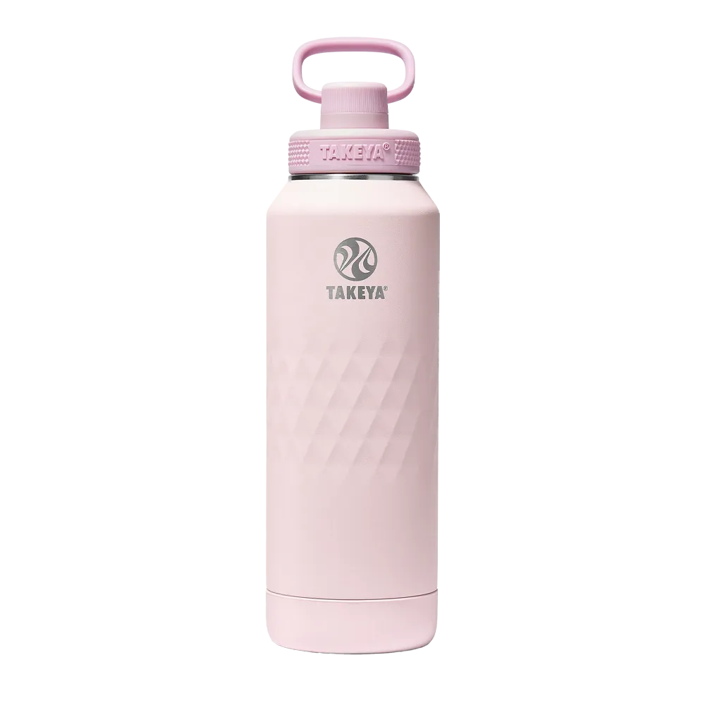 Takeya Sport Water Bottle with Spout Lid 40 oz Peony