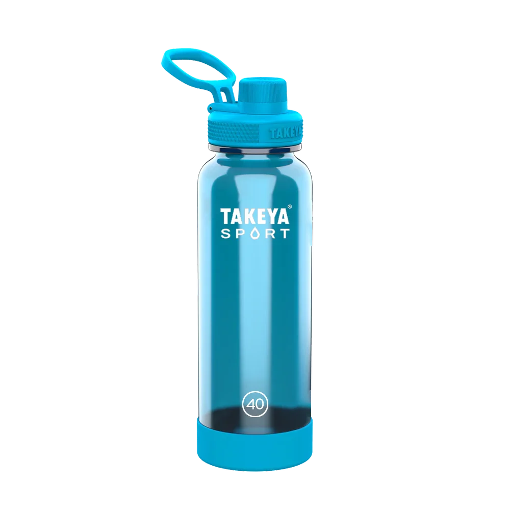 Takeya Tritan Sport Water Bottle Spout Lid 40 oz Champion Blue