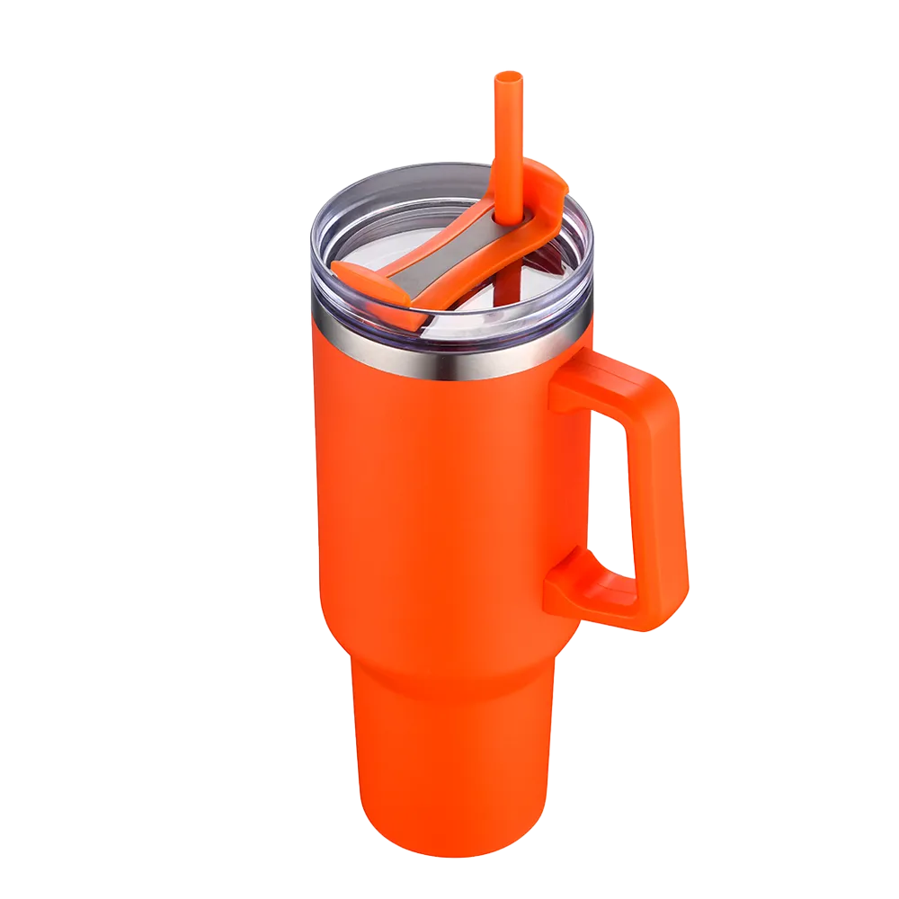 Custom Branding Handle Tumbler 40 oz in Orange