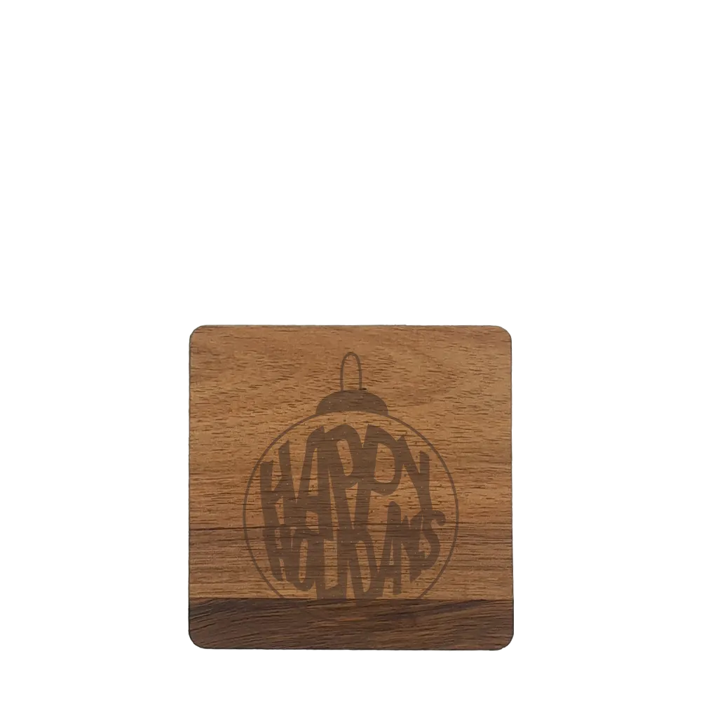 Holiday Acacia Wood Coaster