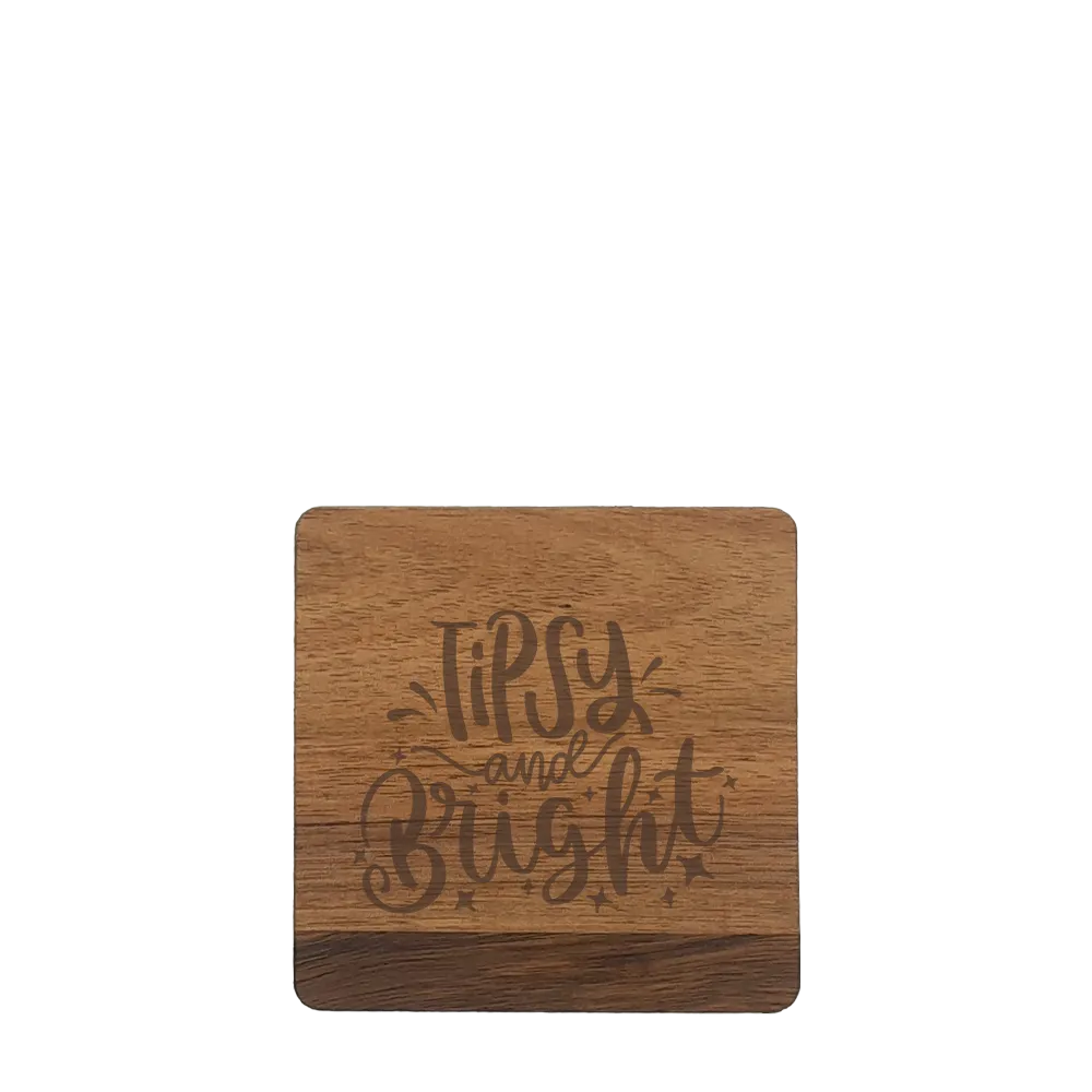 Holiday Acacia Wood Coaster