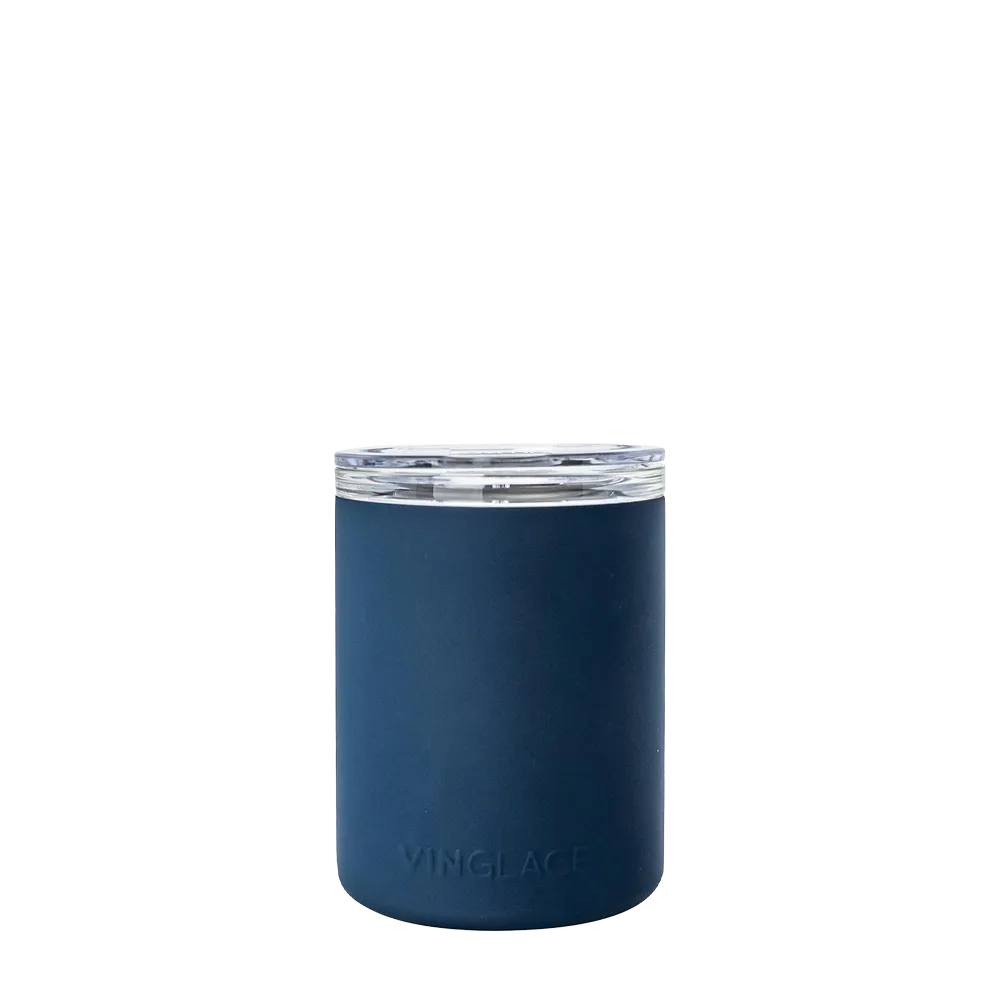 Vinglace Glass Lined Whiskey Glass 12 oz Navy