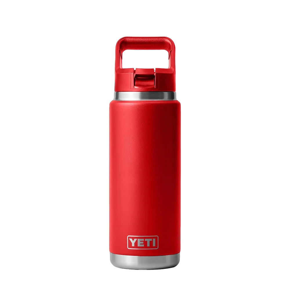 YETI Rambler® Straw Bottle with Color-Matched Straw Lid 26 oz Rescue Red