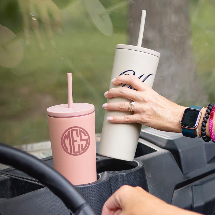 customized 24 oz simple modern classic straw tumblers