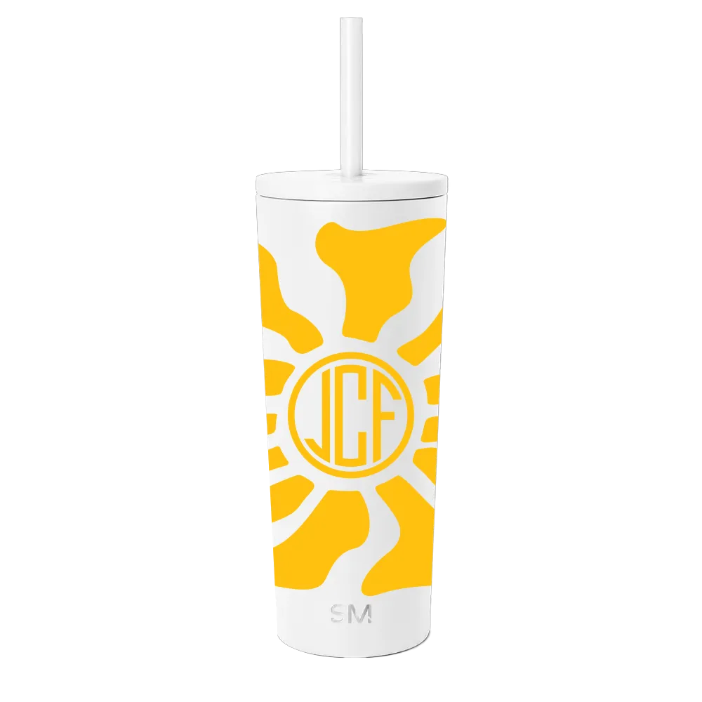 Wavy Rays Monogram Classic Tumbler | 24 oz