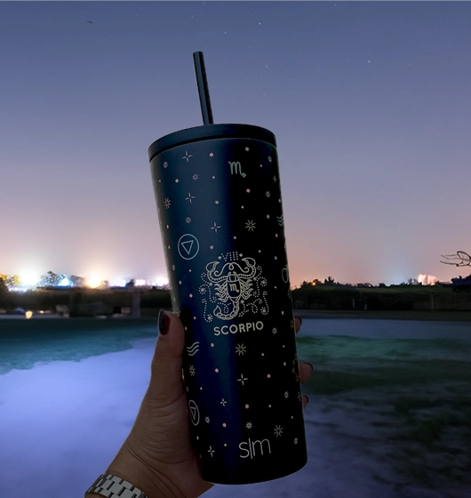zodiac tumbler print with scorpio design