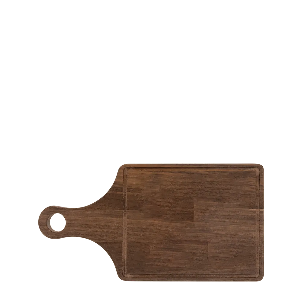 Walnut Cutting Board Paddle Shape with Drip Ring
