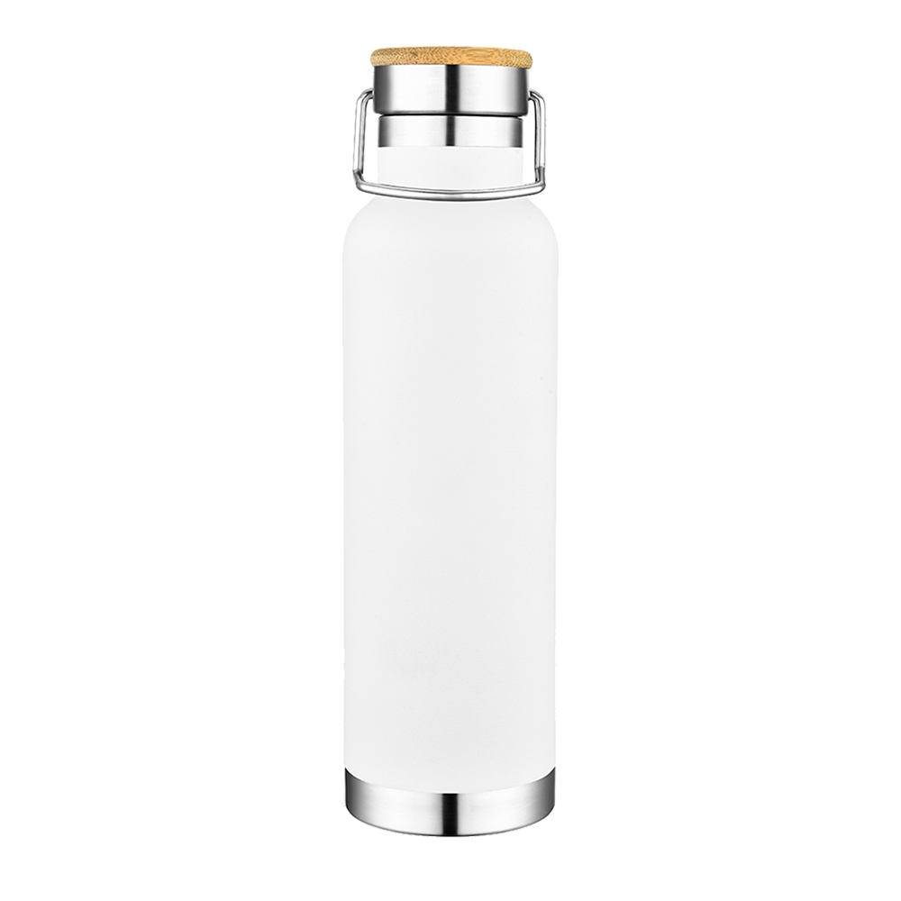Customized Vacuum Insulated Bottle with Bamboo Top 22 oz Water Bottles from Slate