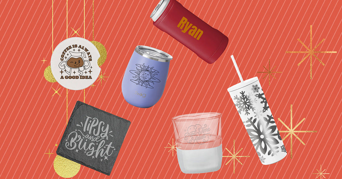 Personalized product gift guide for white elephant and secret santa, with product images