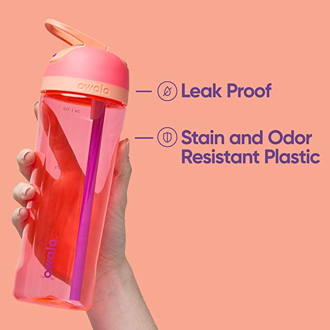 Clear Pink Owala Freesip water bottle