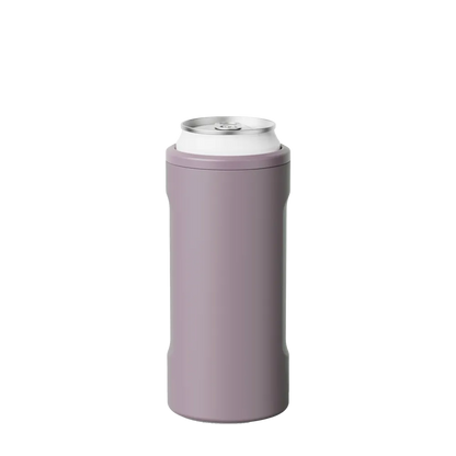 Front customization side of the BruMate Hopsulator Slim in Lilac Dusk 