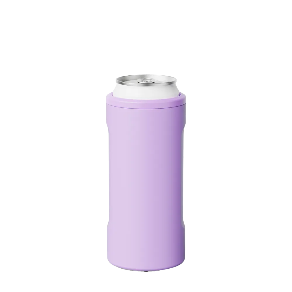 Front customization side of the BruMate Hopsulator Slim in Lavender 