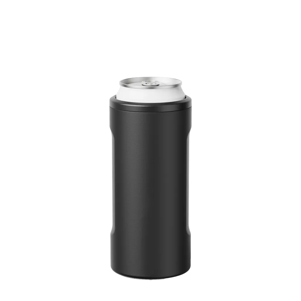 Front customization side of the BruMate Hopsulator Slim in Matte Black 