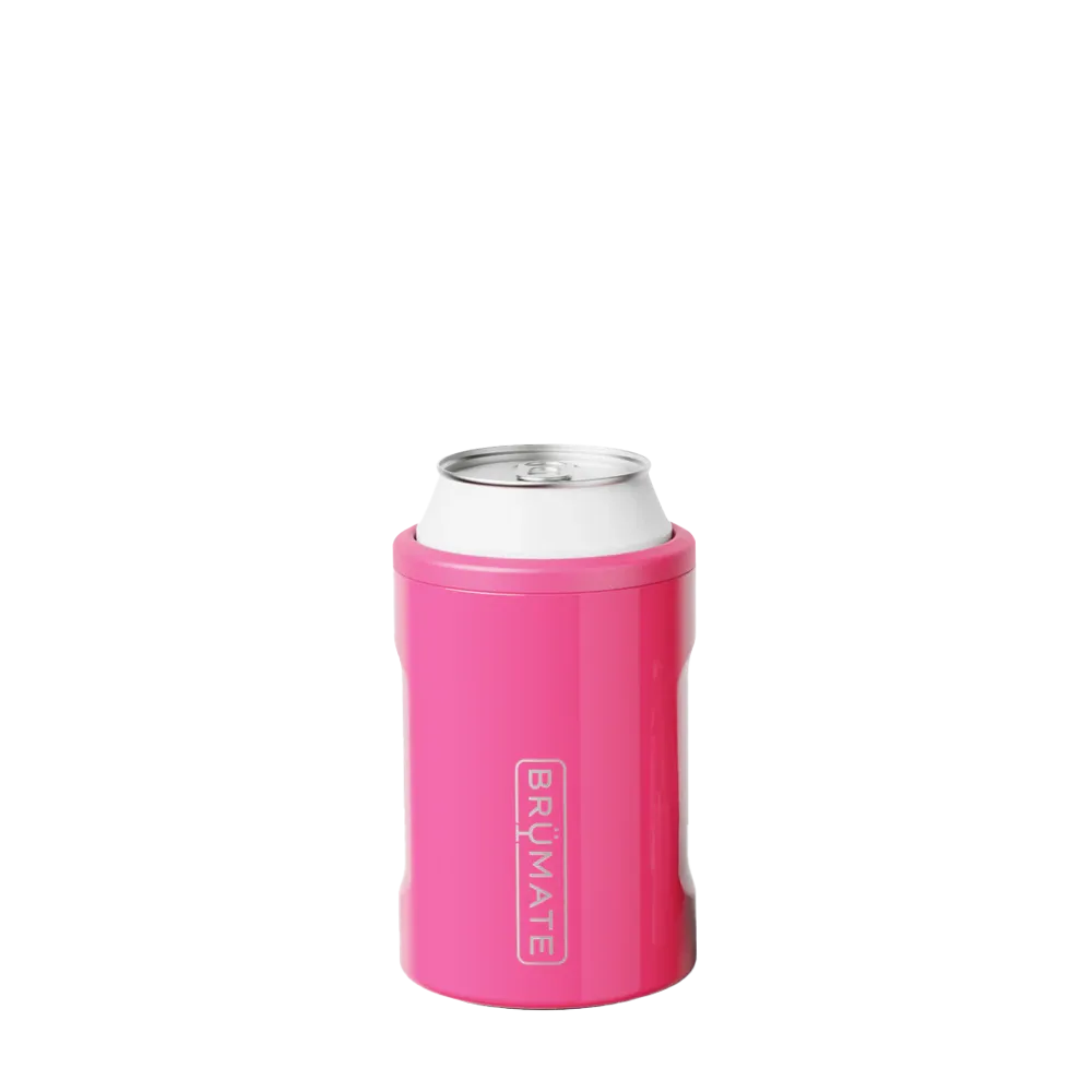 Back customization side of the BruMate Hopsulator Duo in Neon Pink 