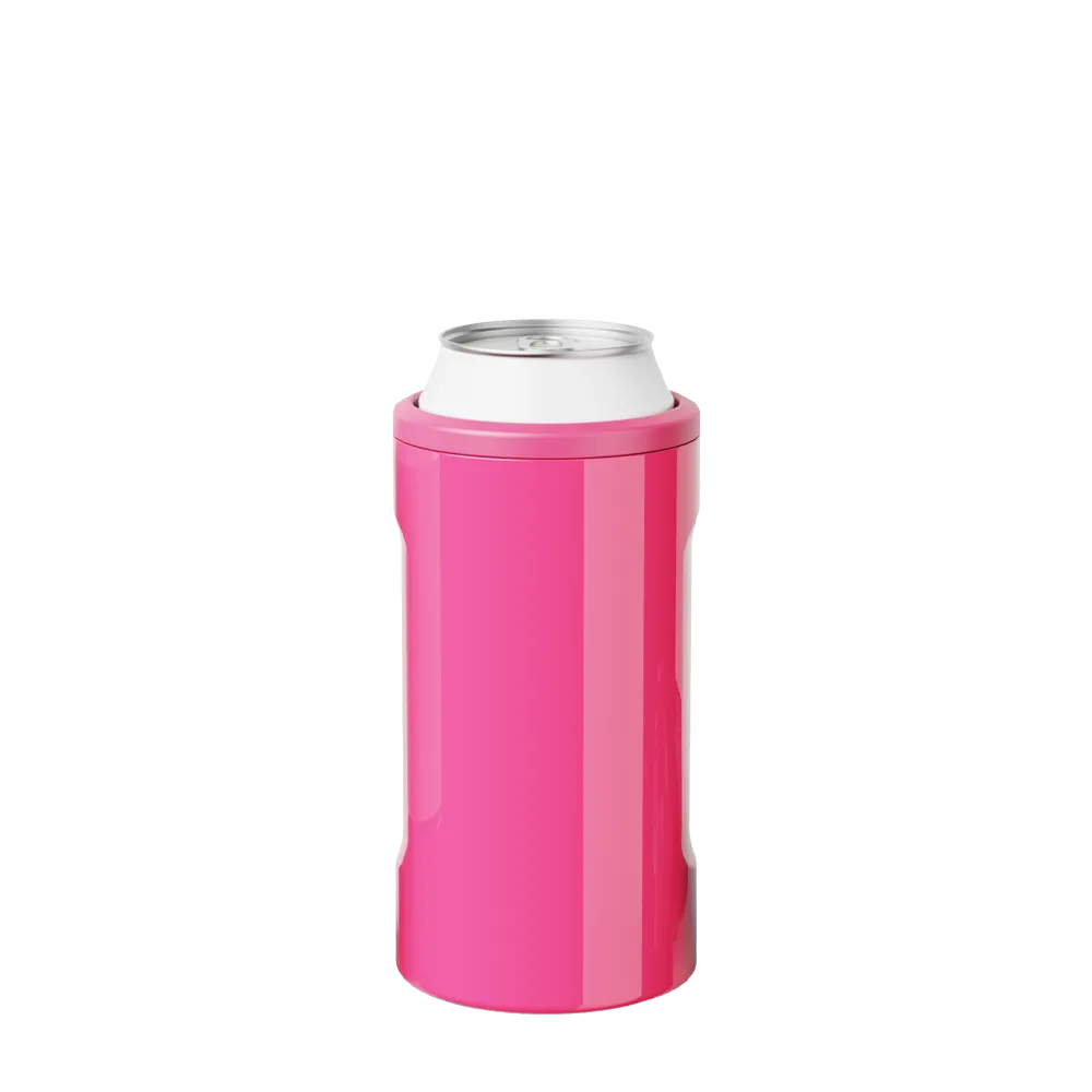Front customization side of the BruMate Hopsulator Trio in Neon Pink 