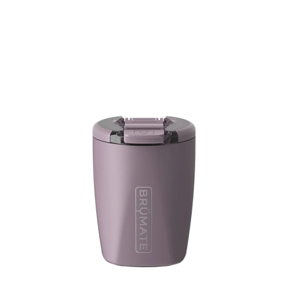 Back customization side of the BruMate Rocks with Color Matched Lid 12 oz in Lilac Dusk 