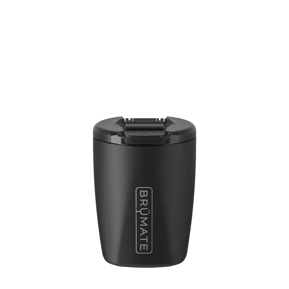 Back customization side of the BruMate Rocks with Color Matched Lid 12 oz in Matte Black 