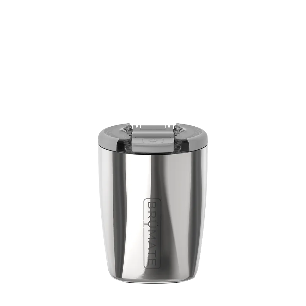 Back customization side of the BruMate Rocks with Color Matched Lid 12 oz in Polished Stainless 