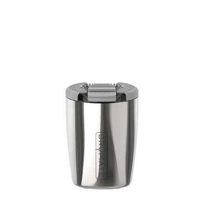 Back customization side of the BruMate Rocks with Color Matched Lid 12 oz in Polished Stainless 