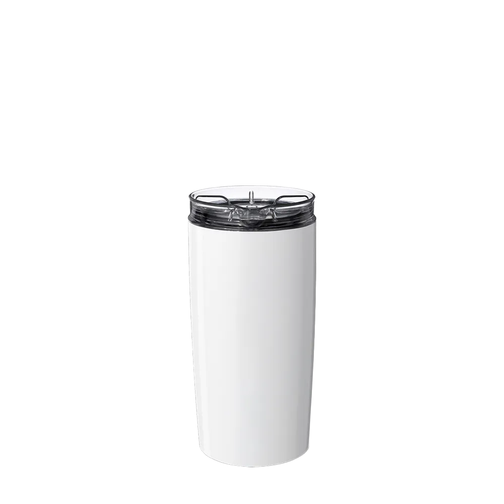 Front customization side of the BruMate Togosa Bottle Chiller &amp; Pitcher in Ice White 