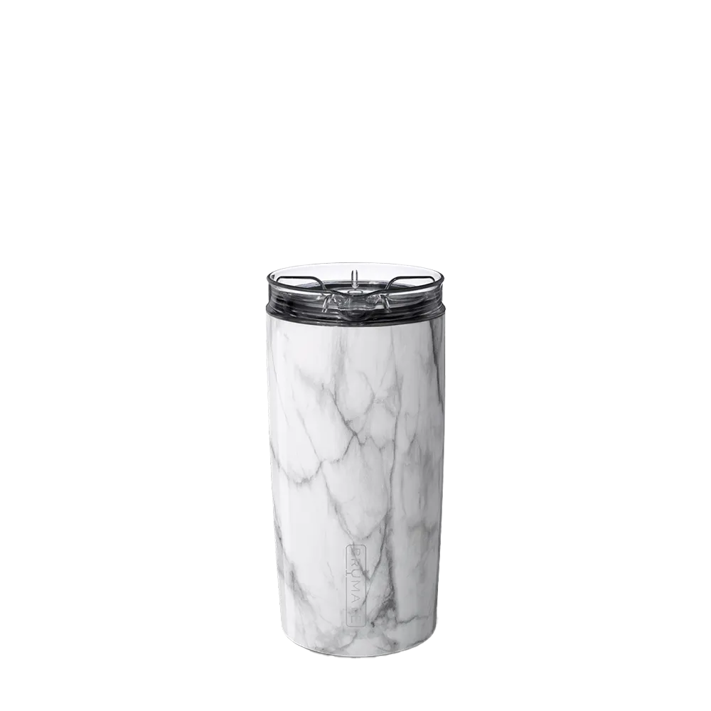 Back customization side of the BruMate Togosa Bottle Chiller &amp; Pitcher in Carrara 
