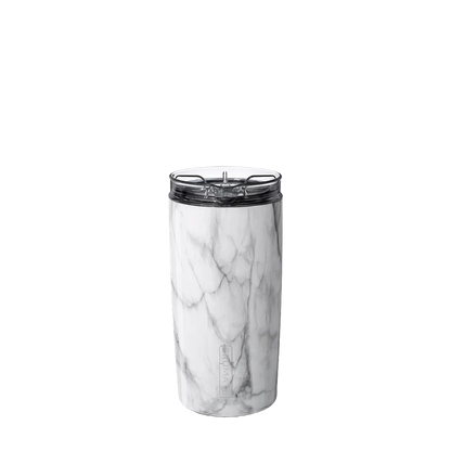 Back customization side of the BruMate Togosa Bottle Chiller &amp; Pitcher in Carrara 