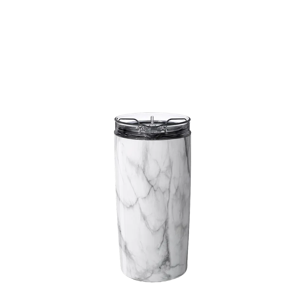 Front customization side of the BruMate Togosa Bottle Chiller &amp; Pitcher in Carrara 