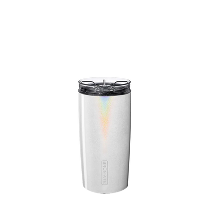 Back customization side of the BruMate Togosa Bottle Chiller &amp; Pitcher in Glitter White 