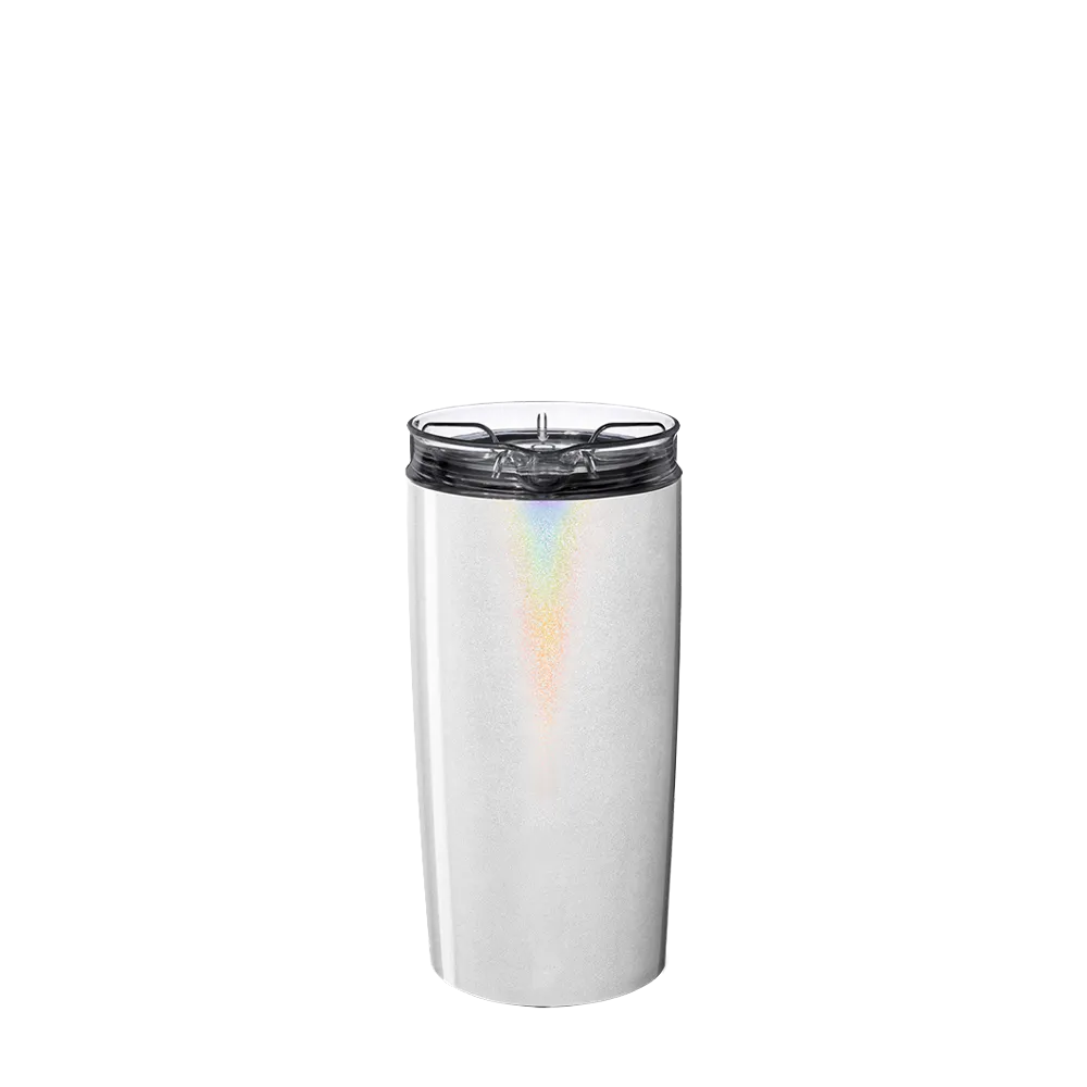 Front customization side of the BruMate Togosa Bottle Chiller &amp; Pitcher in Glitter White 
