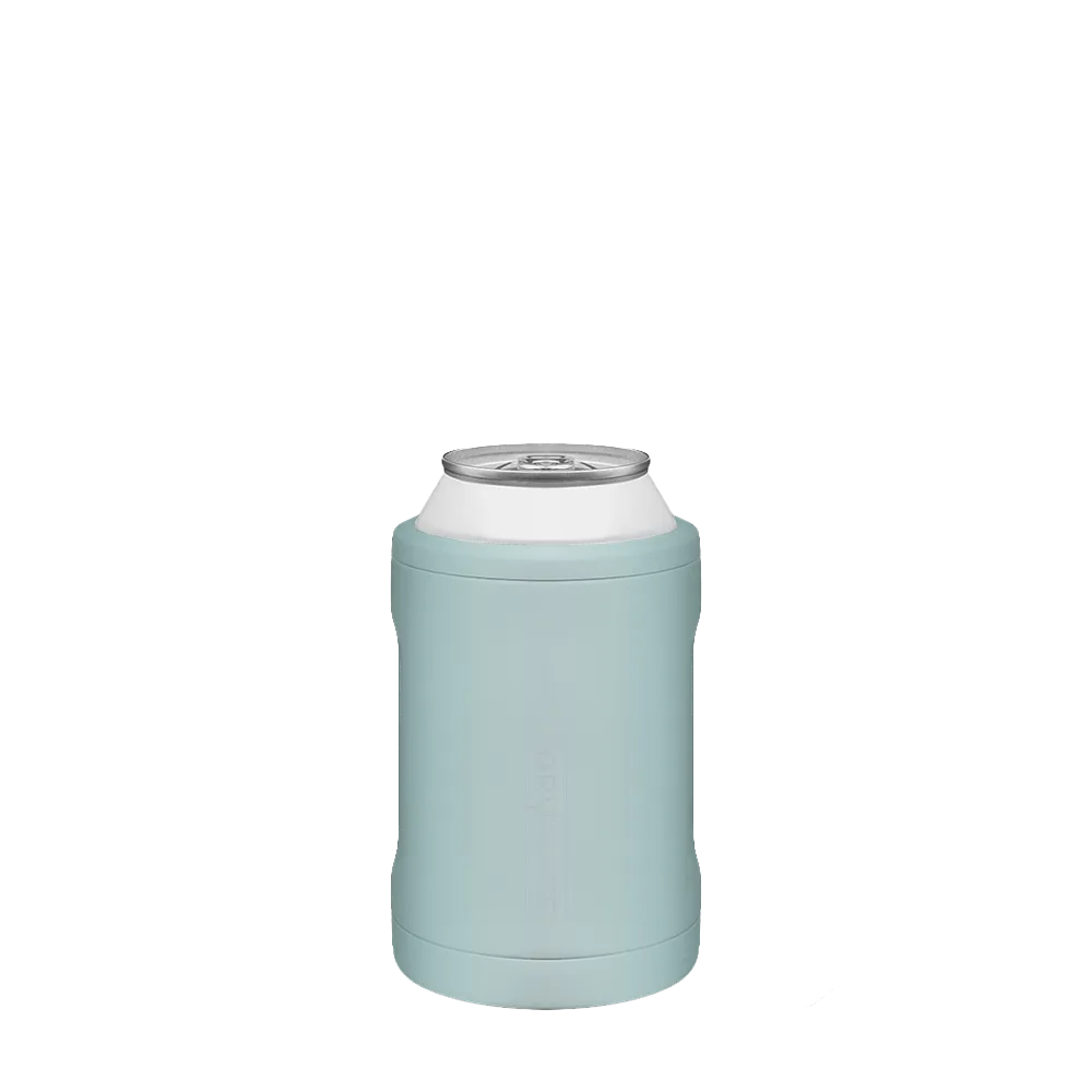 Back customization side of the BruMate Hopsulator Duo 2-in-1 Insulated Can Holder 12 oz in Blue Agave 