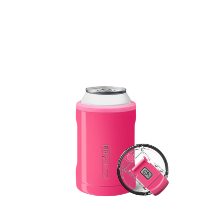 BruMate Hopsulator Duo 2-in-1 Insulated Can Holder 12 oz in Neon Pink 