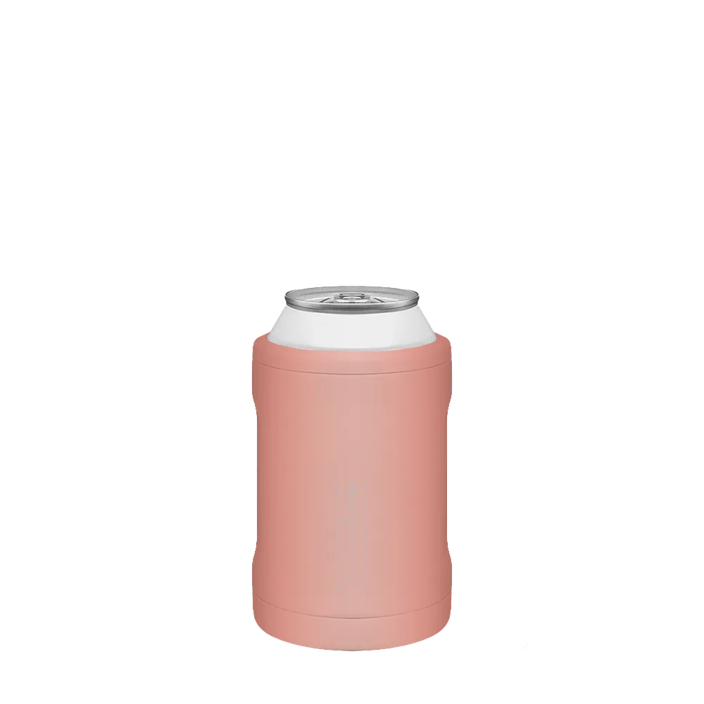 Back customization side of the BruMate Hopsulator Duo 2-in-1 Insulated Can Holder 12 oz in Guava 