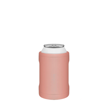 Back customization side of the BruMate Hopsulator Duo 2-in-1 Insulated Can Holder 12 oz in Guava 