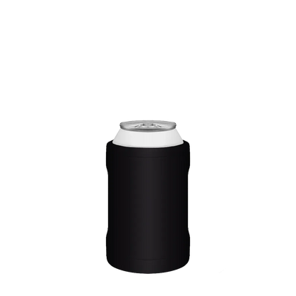 Front customization side of the BruMate Hopsulator Duo 2-in-1 Insulated Can Holder 12 oz in Matte Black 