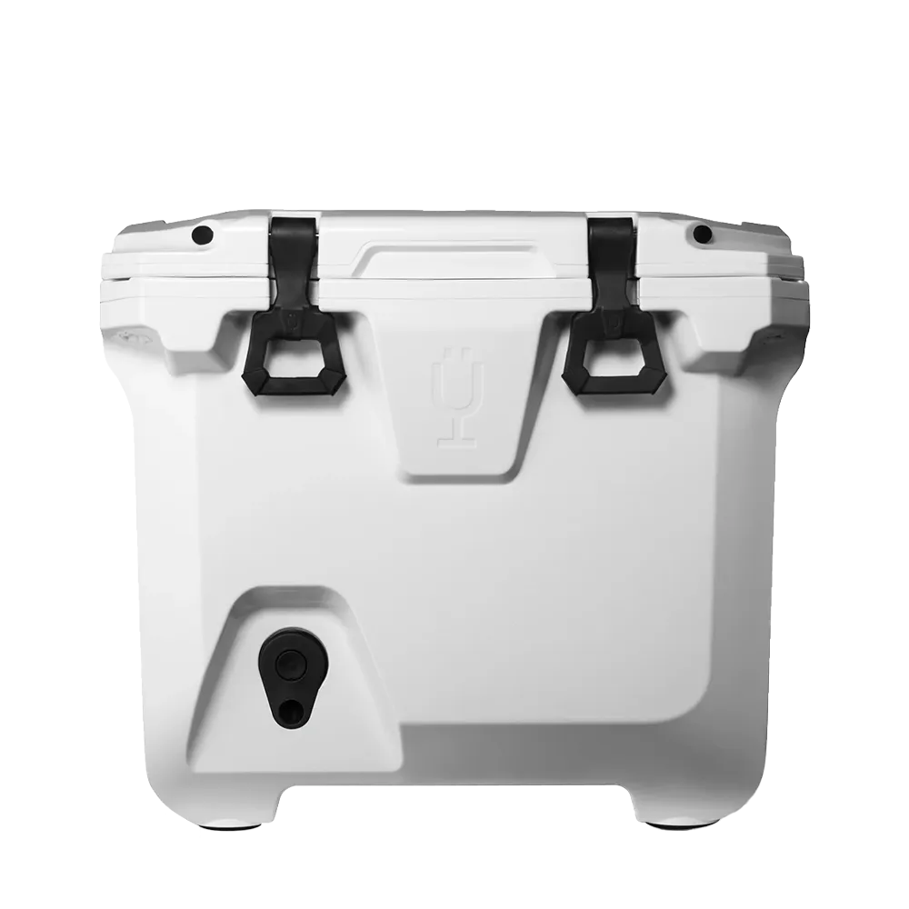 Front customization side of the BruMate BrüTank 35 qt in Ice White 