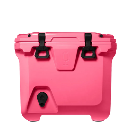 Front customization side of the BruMate BrüTank 35 qt in Neon Pink 
