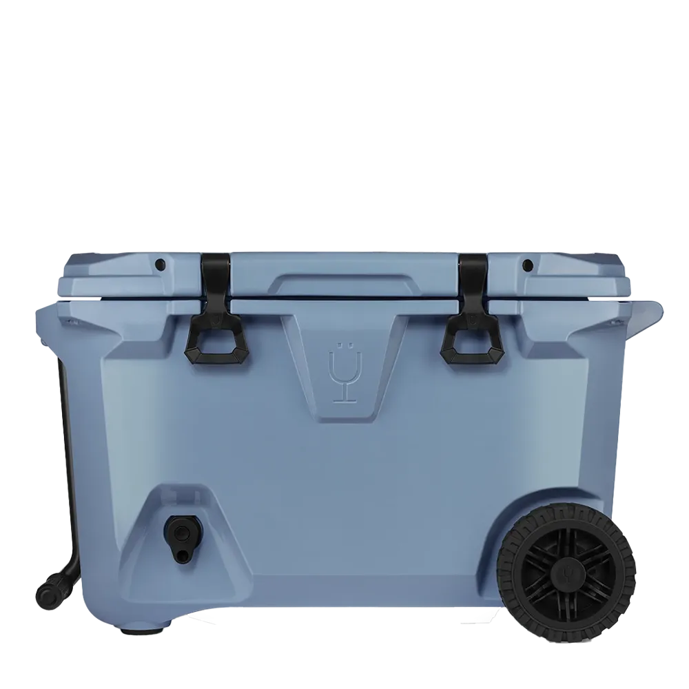 Front customization side of the BruMate BrüTank 55 qt in Denim 