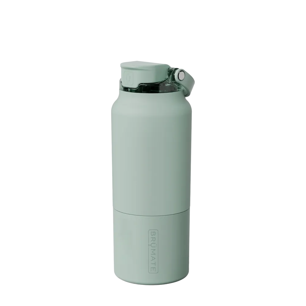 Back customization side of the BruMate Rise Bottle 35 oz in Sage 