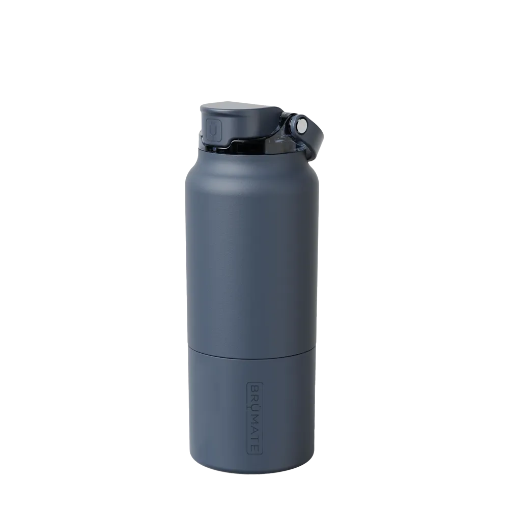 Back customization side of the BruMate Rise Bottle 35 oz in Nightfall 