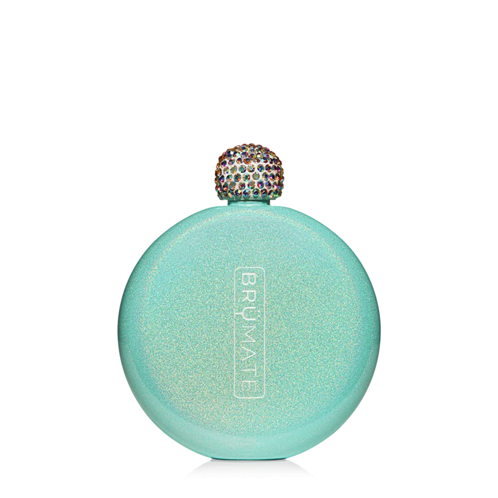 Brumate 5 oz Glitter Flask - Aqua