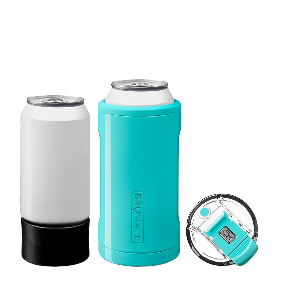 Brumate 12oz/16oz Hopsulator Trio 3 in 1 Can Holder - Aqua
