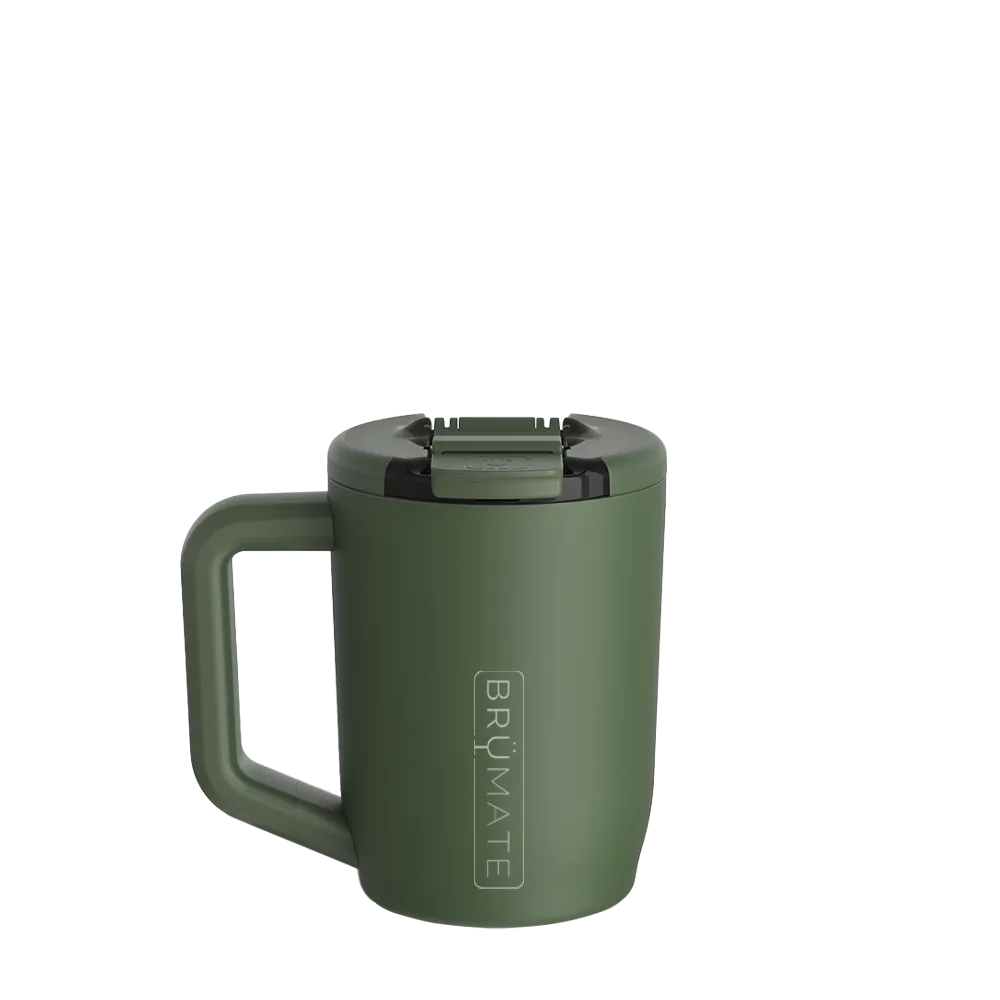 Back customization side of the BruMate Müv Mug 15 oz in OD Green 