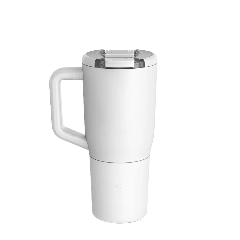 Back customization side of the BruMate Müv Mug 25 oz in Matte White 