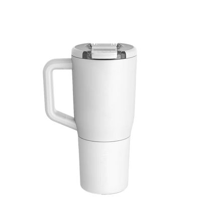 Back customization side of the BruMate Müv Mug 25 oz in Matte White 